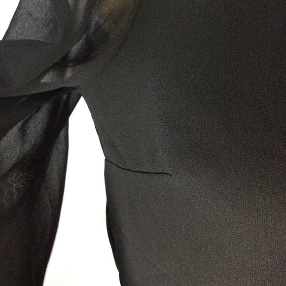 Catherine Malandrino Size XS Black Button Down Blouse With Neck Tie - Picture 6 of 9